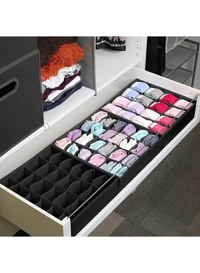 2PCS Dark Gray Closet Organizer With 48 Compartments Heavy Duty Fabric Storage Box - Image 2